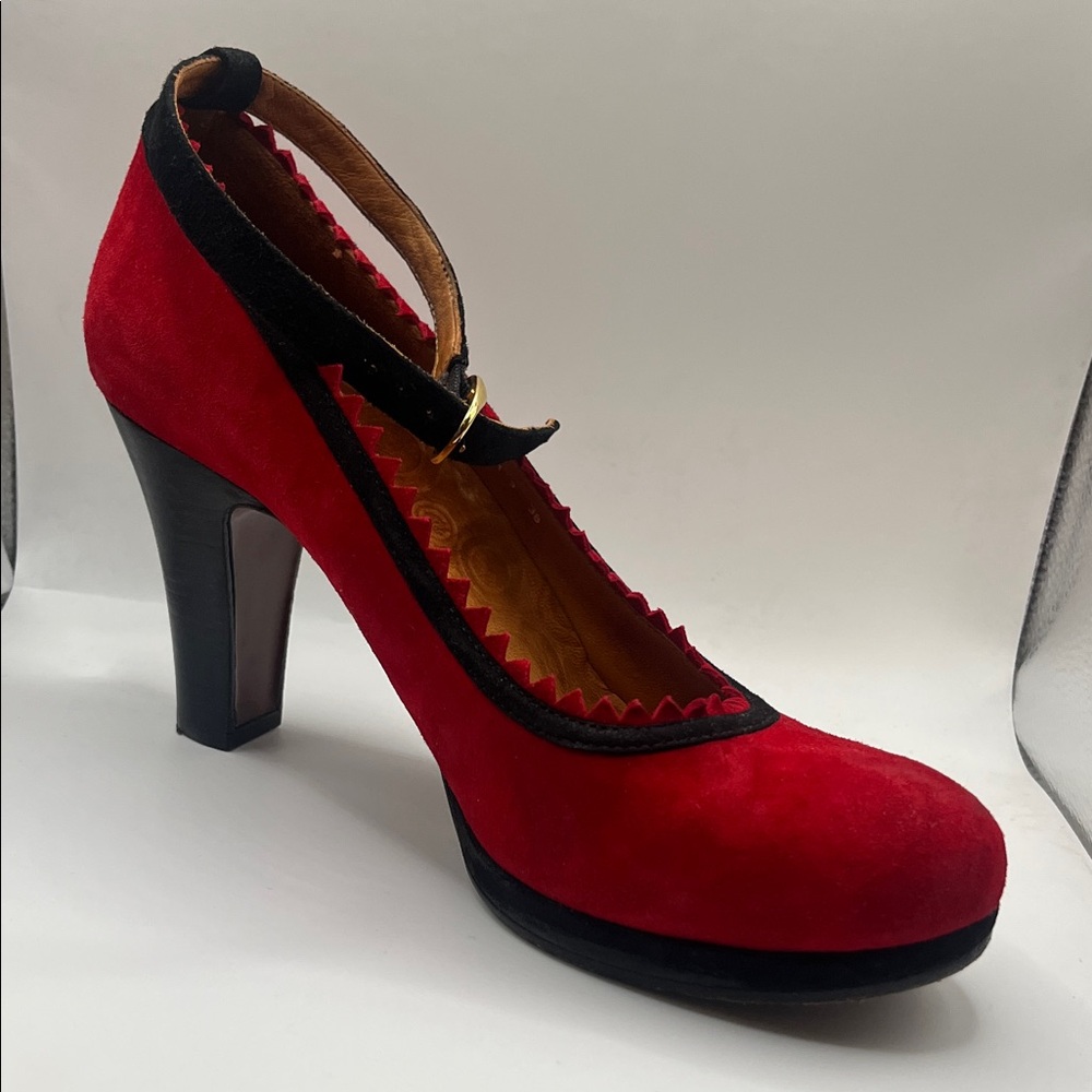 Chie Mihara Suede Red Heels